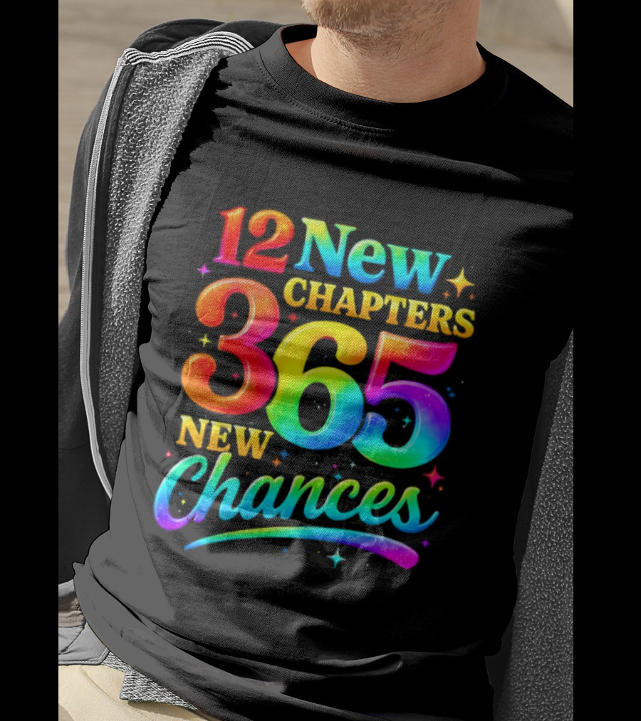 12 New Chapters 365 New Chances Neon Rainbow T-Shirt
