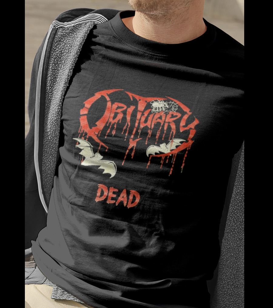 Obituary Dead Dripping Blood Bats T-Shirt