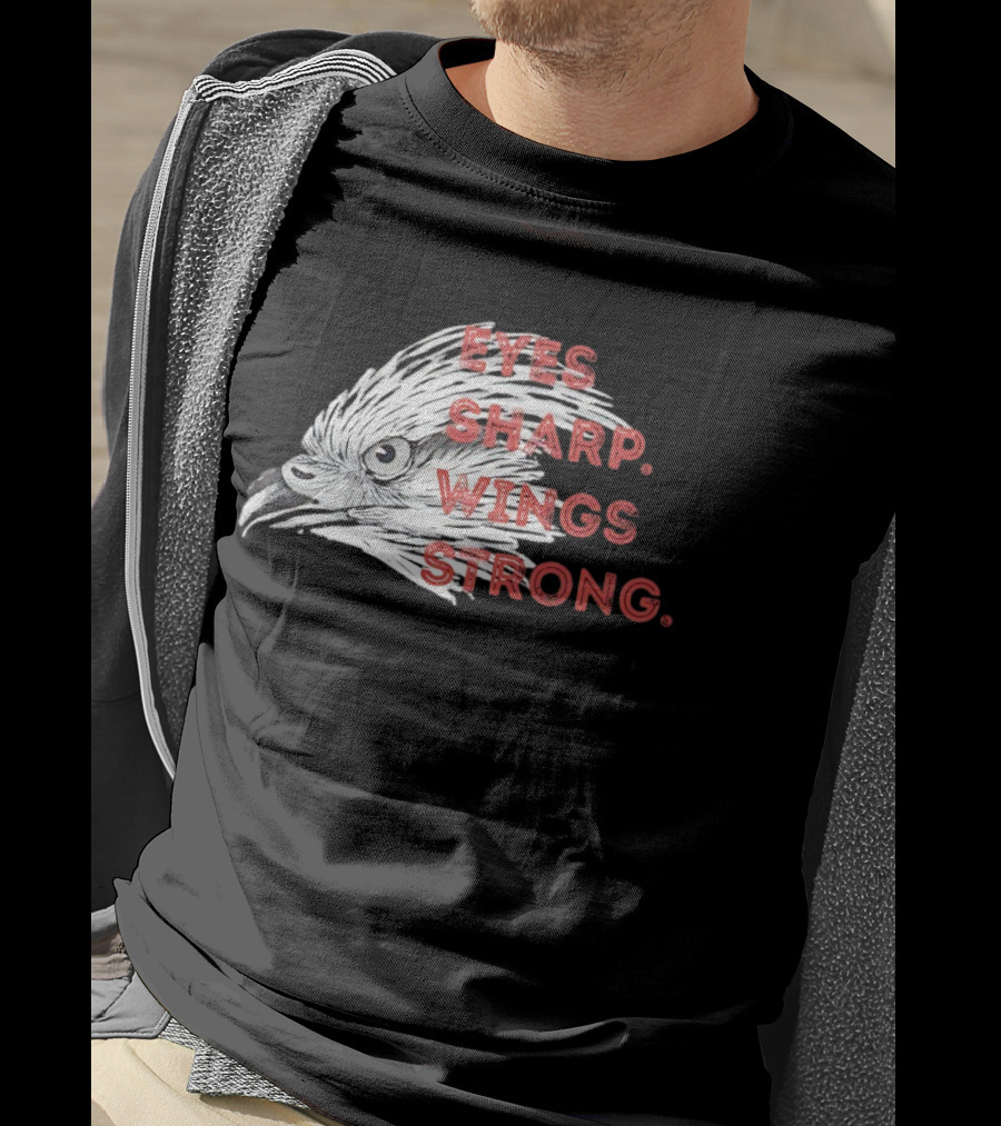 Raptor Bird Head Eyes Sharp Wings Strong T-Shirt