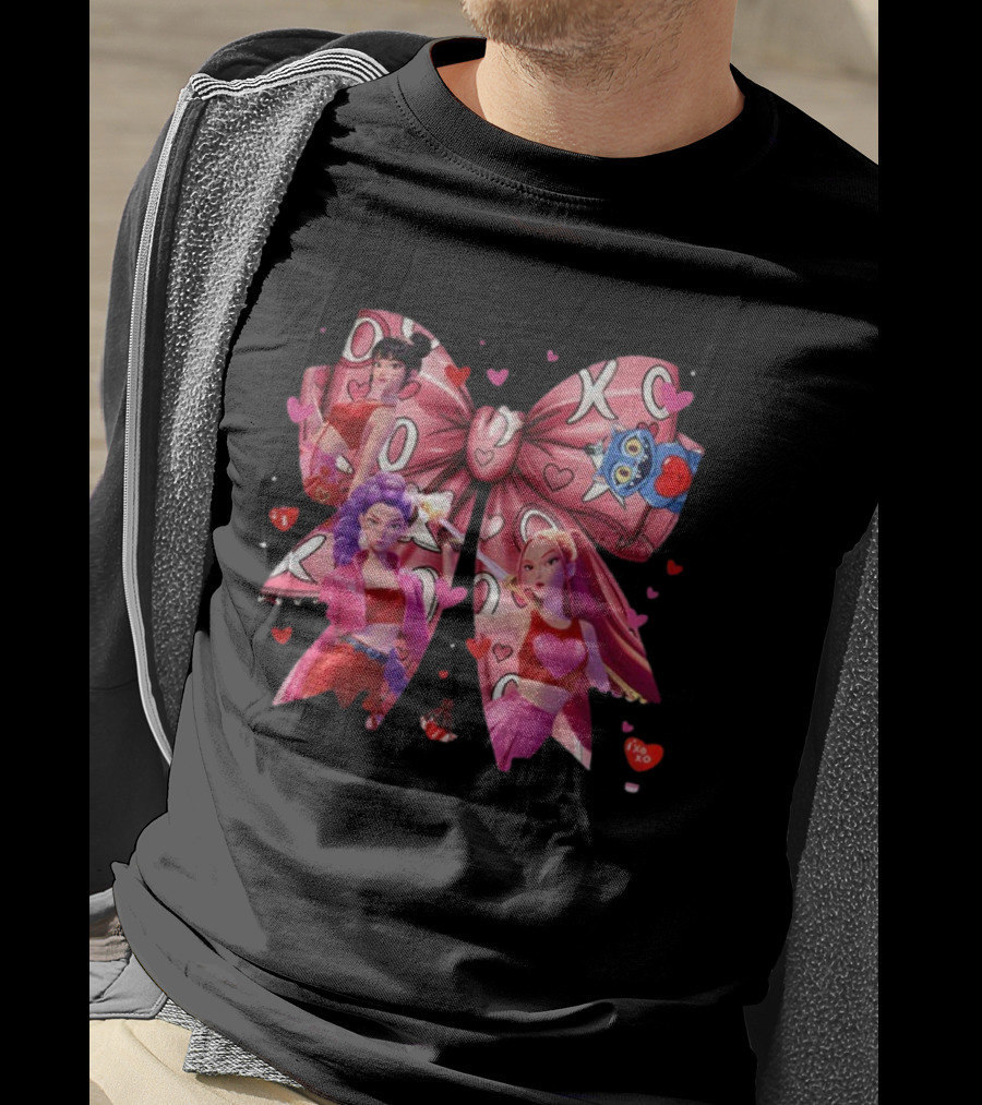 Huntrix Coquette XO Valentine's Kpop Demon Hunters Fantasy Ensemble T-Shirt