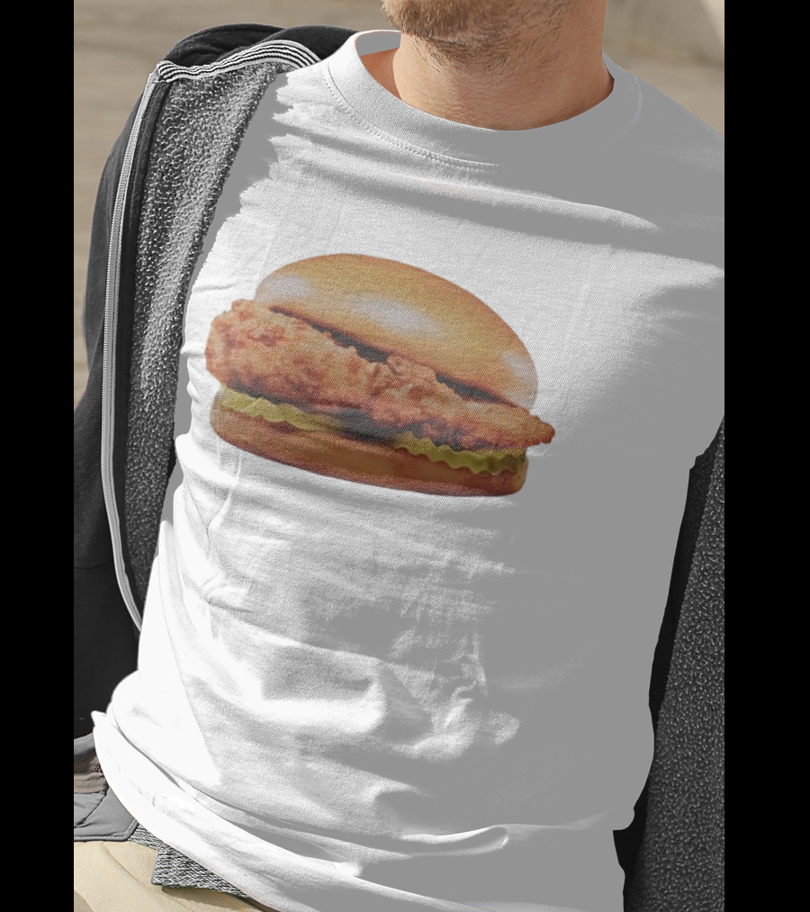 Crispy Chicken Hamburger Sandwich With Pickles T-Shirt