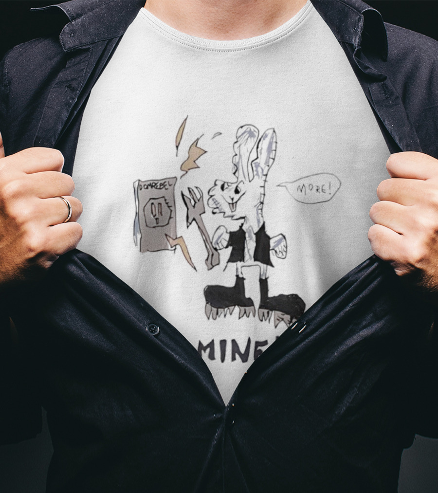 Dopamine Energized Bunny Cartoon Fun Humor T-Shirt