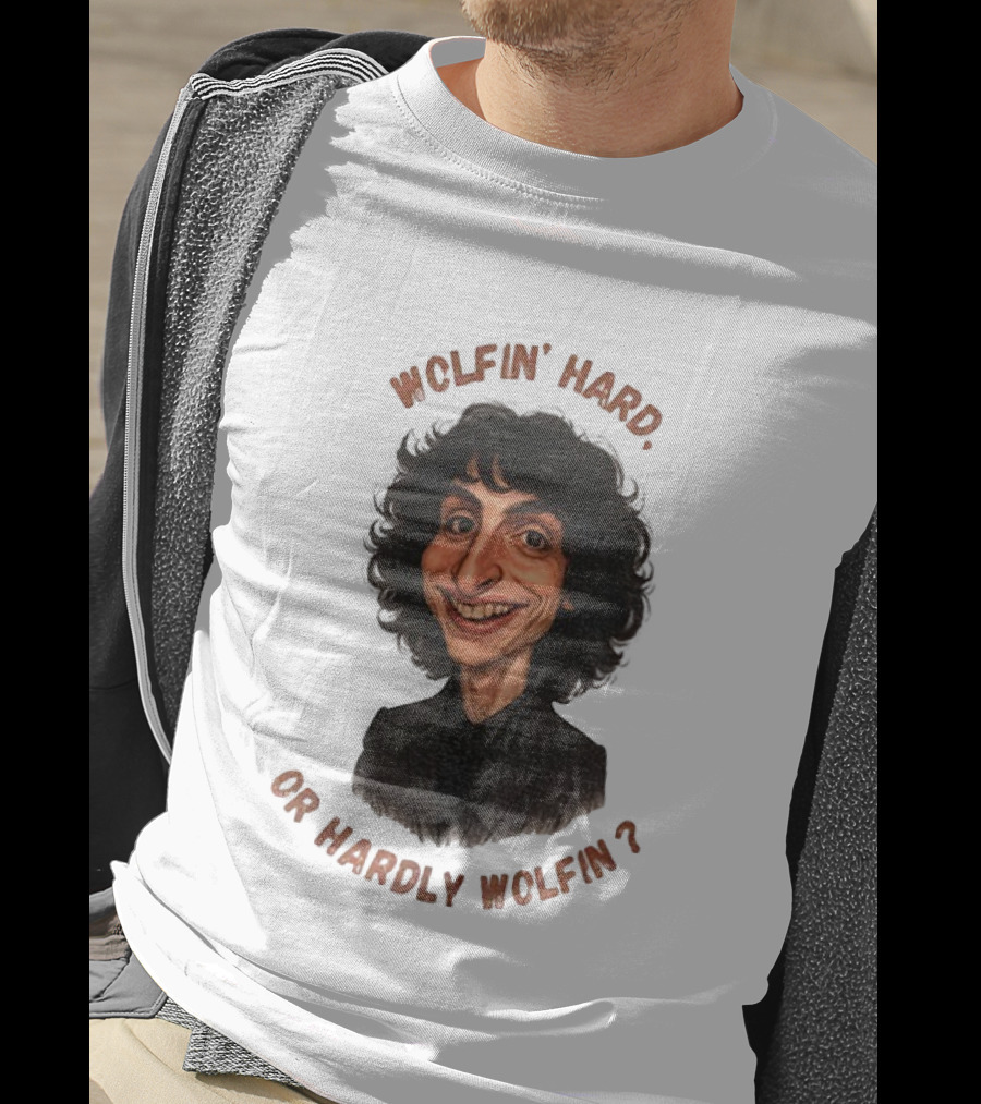 Finn Wolfhard Stranger Things Caricature Wolfin’ Hard Or Hardly Wolfin T-Shirt
