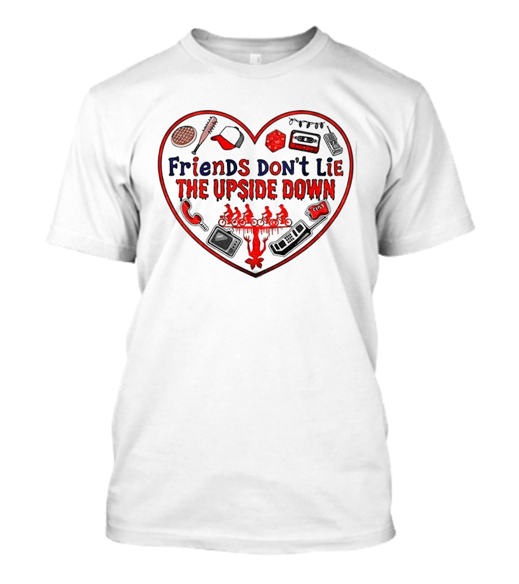 Friends Don’t Lie The Upside Down Stranger Things Heart Vintage T-Shirt