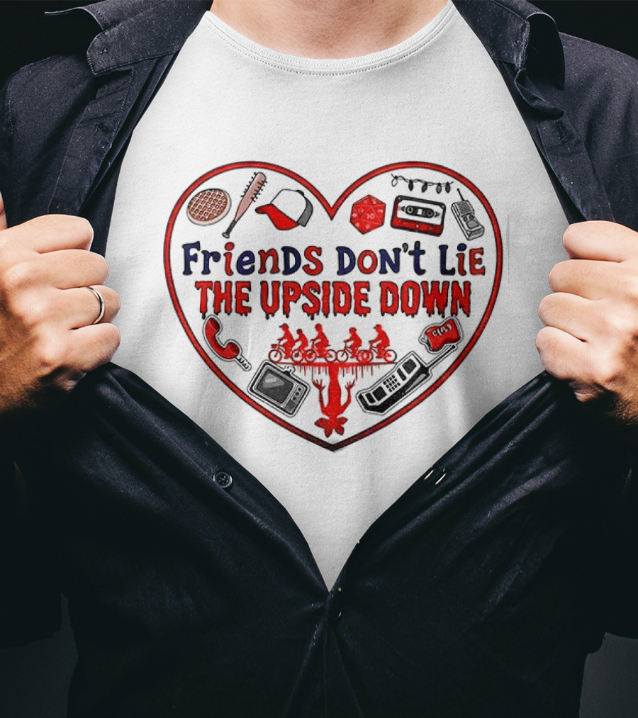Friends Don’t Lie The Upside Down Stranger Things Heart Vintage T-Shirt