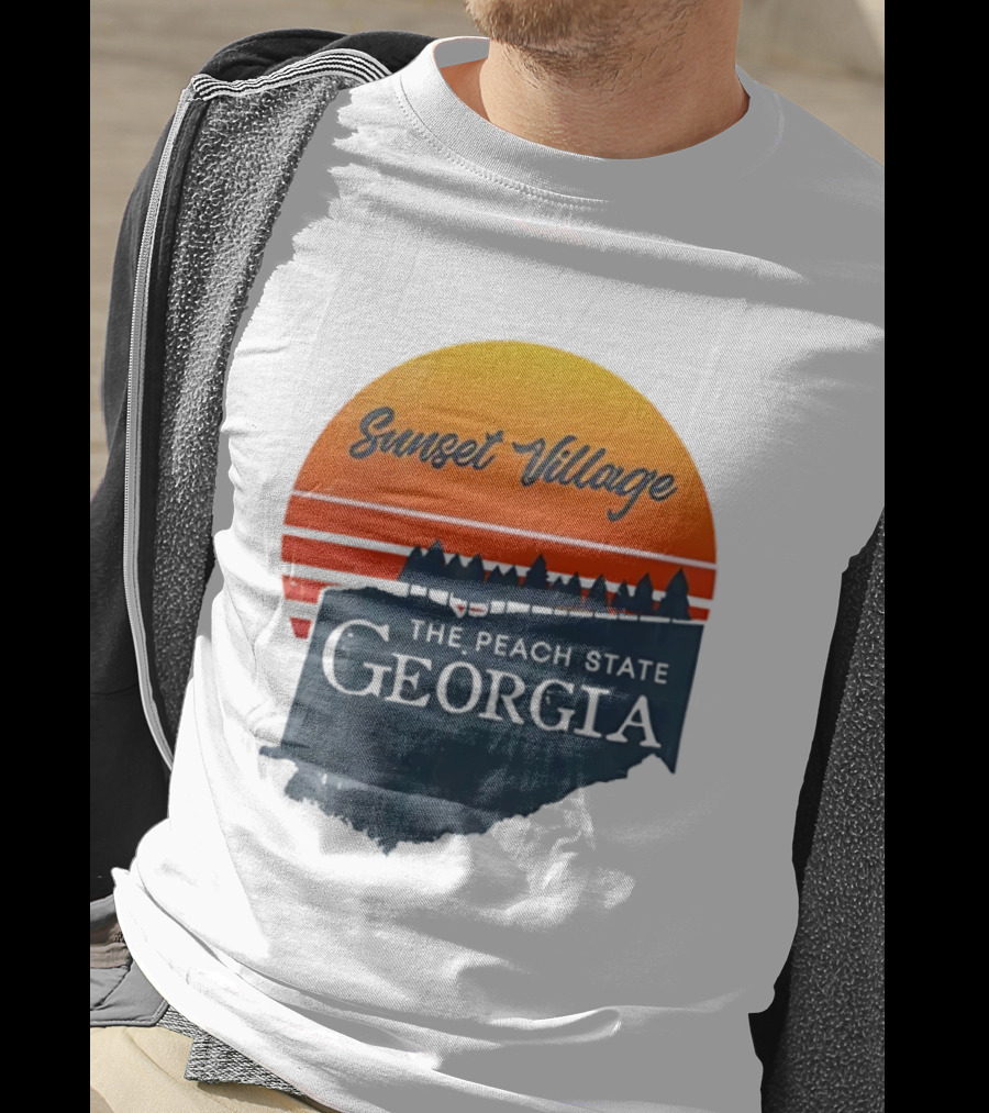 Sunset Village The Peach State Georgia T-Shirt
