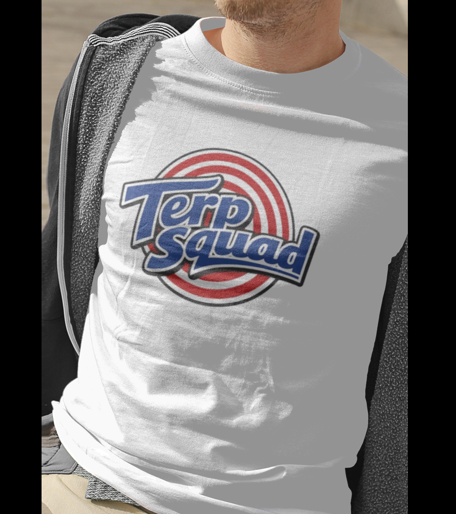 Terp Squad Looney Tunes Style Red Circular Rings T-Shirt