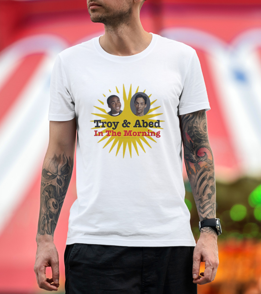 Troy & Abed In The Morning Sunburst Faces Community Fan Favorite T-Shirt