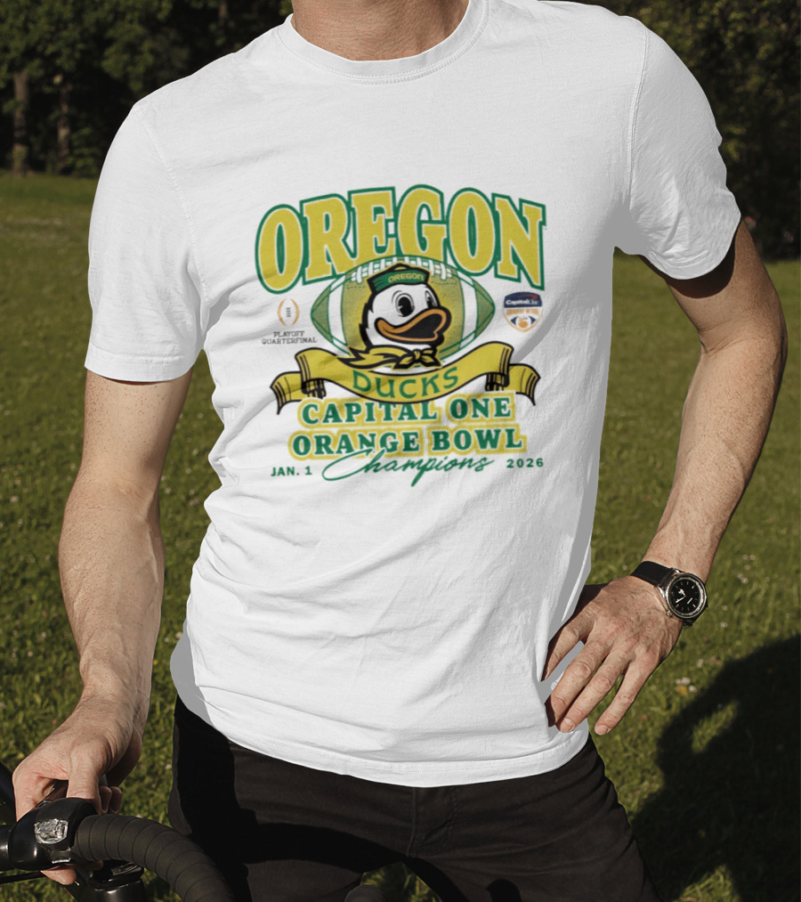 Oregon Ducks Capital One Orange Bowl Champions January 1 2026 T-Shirt
