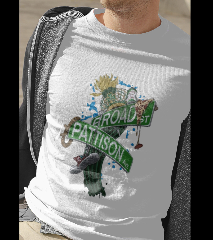 Philadelphia Eagles Broad St Pattison Ave Street Signs Pizza Cheesesteak Sunflower Clover T-Shirt