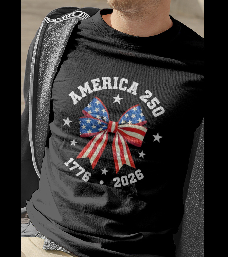 America 250 Patriotic Ribbon 1776 2026 Anniversary Celebration T-Shirt
