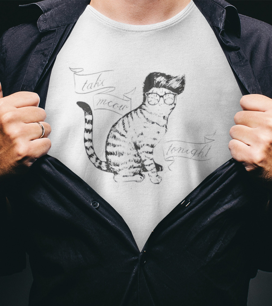 The Smiths Take Meow Tonight Cat Wearing Glasses T-Shirt