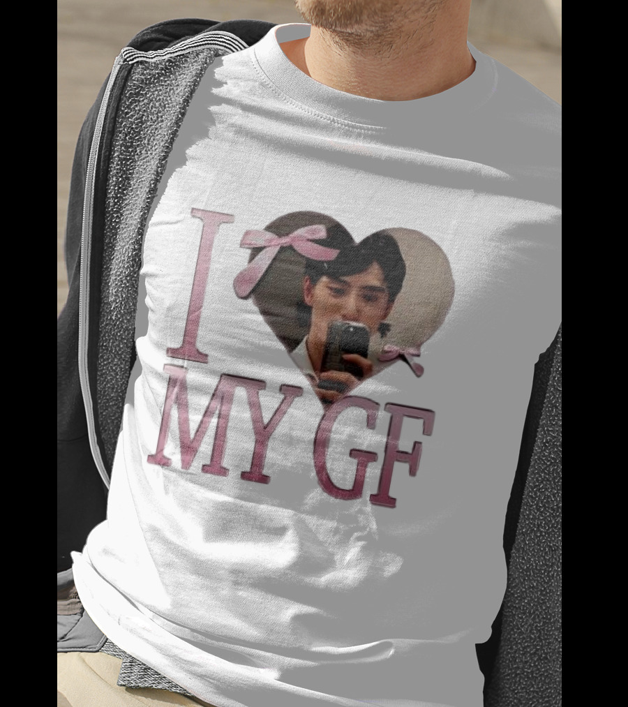 I Heart My GF Pink Bow Selfie T-Shirt
