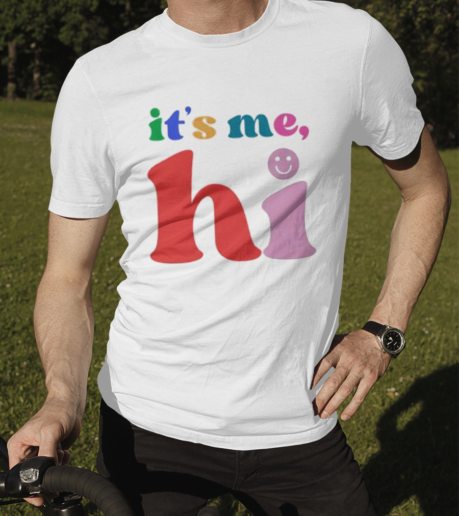It's Me Hi Colorful Text With Smiley Face T-Shirt
