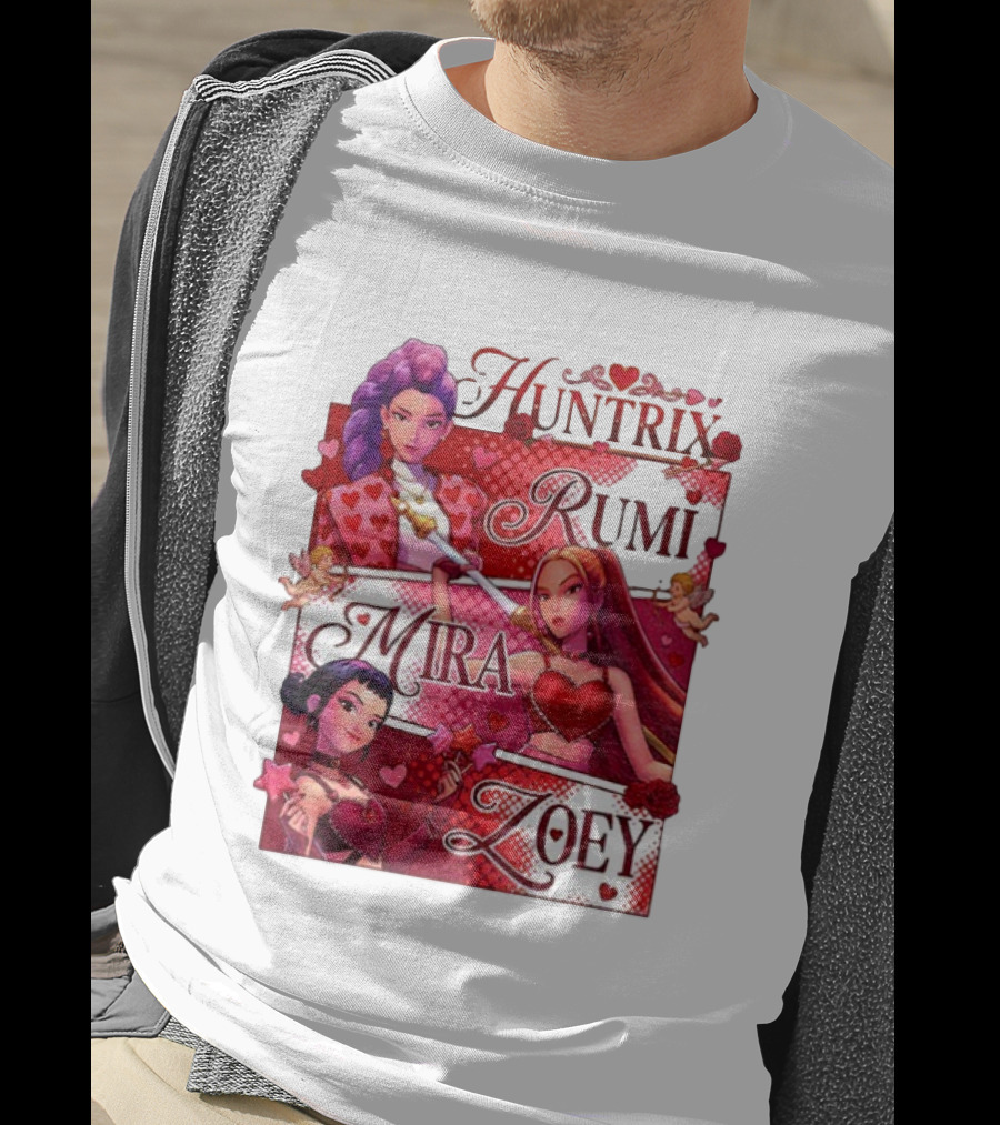 Saja Kpop Idol Huntrix Rumi Mira Zoey Valentine’s Day T-Shirt