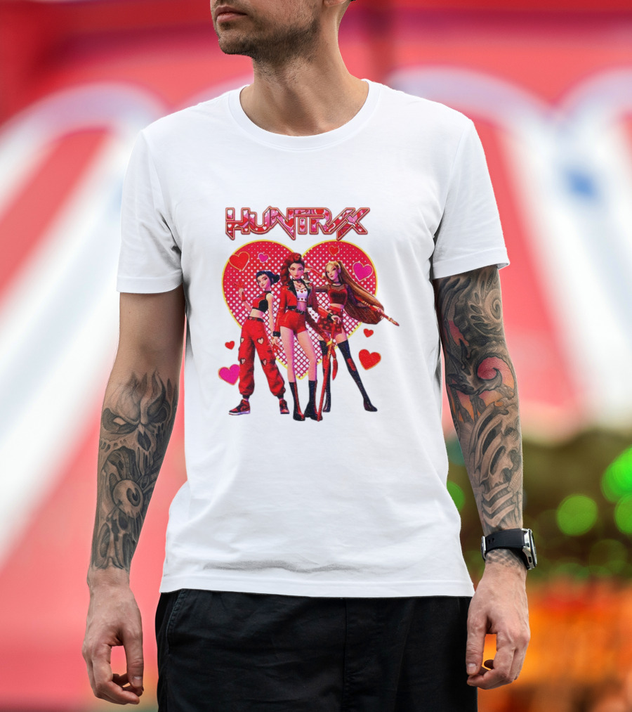 Huntrix Valentine Anime Girl Group Saja Girls Hearts T-Shirt