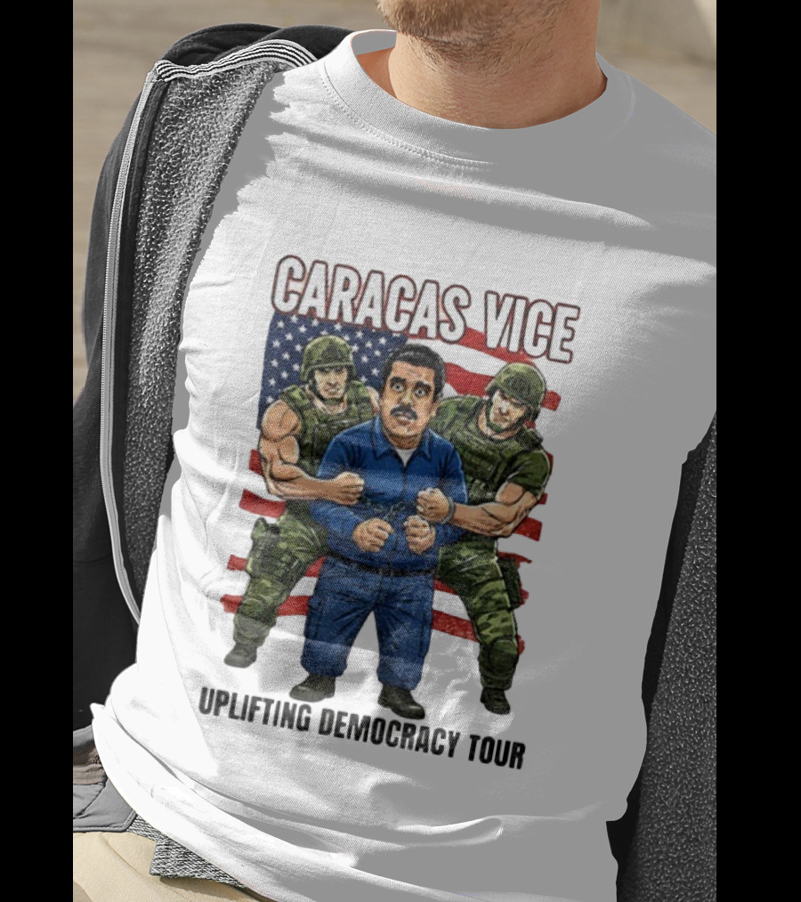 Caracas Vice Maduro Captured Uplifting Democracy American Flag T-Shirt