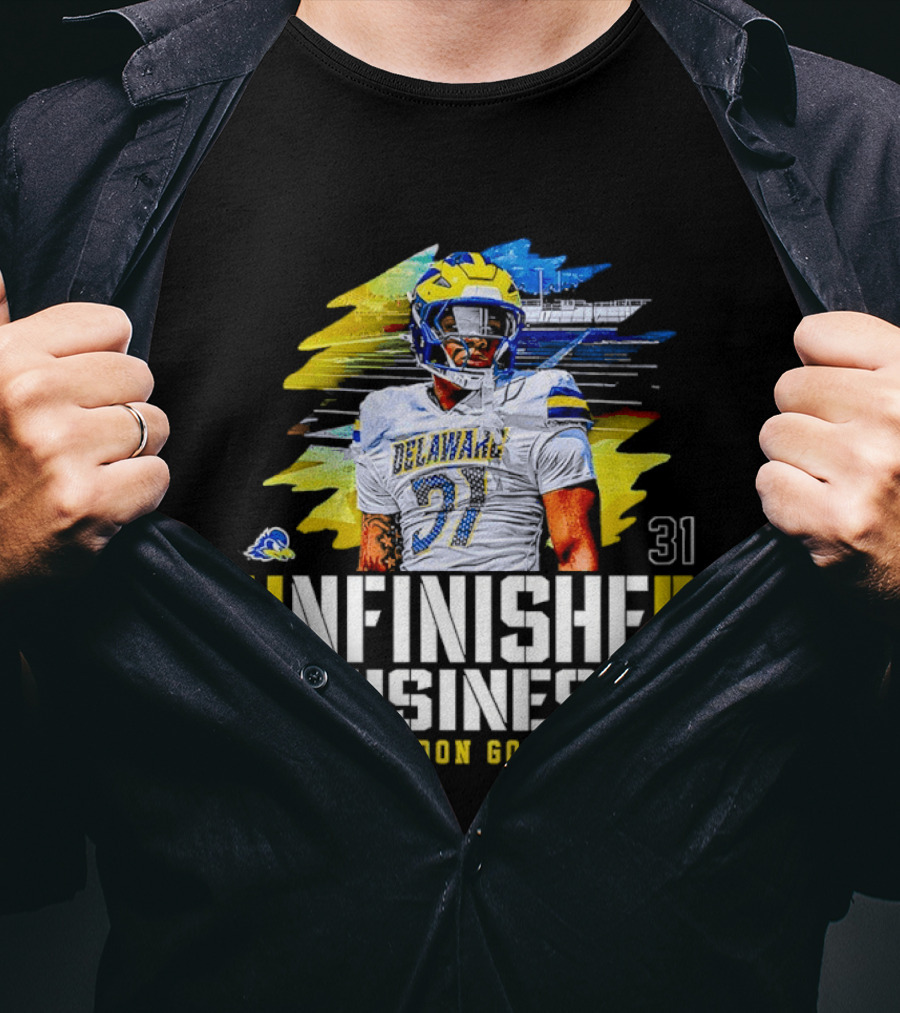 Brandon Gorham Delaware 31 Unfinished Business NCAA Football T-Shirt