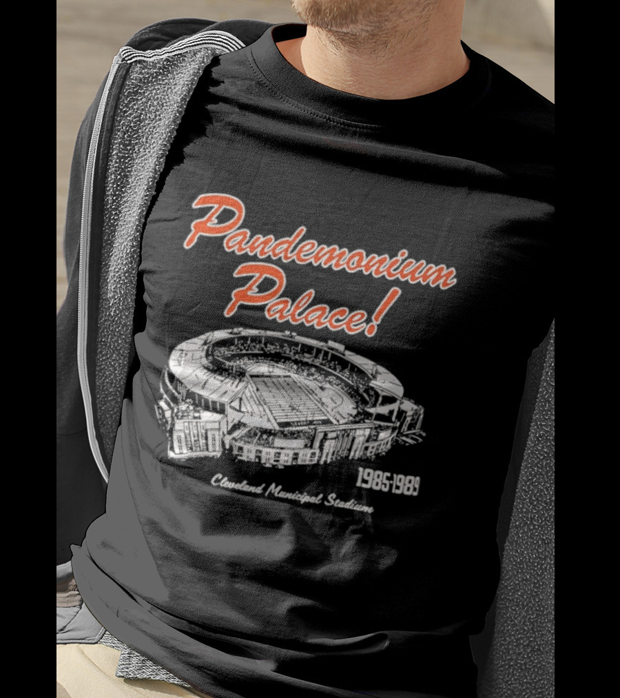 Cleveland Browns Pandemonium Palace Cleveland Municipal Stadium 1985 1989 T-Shirt