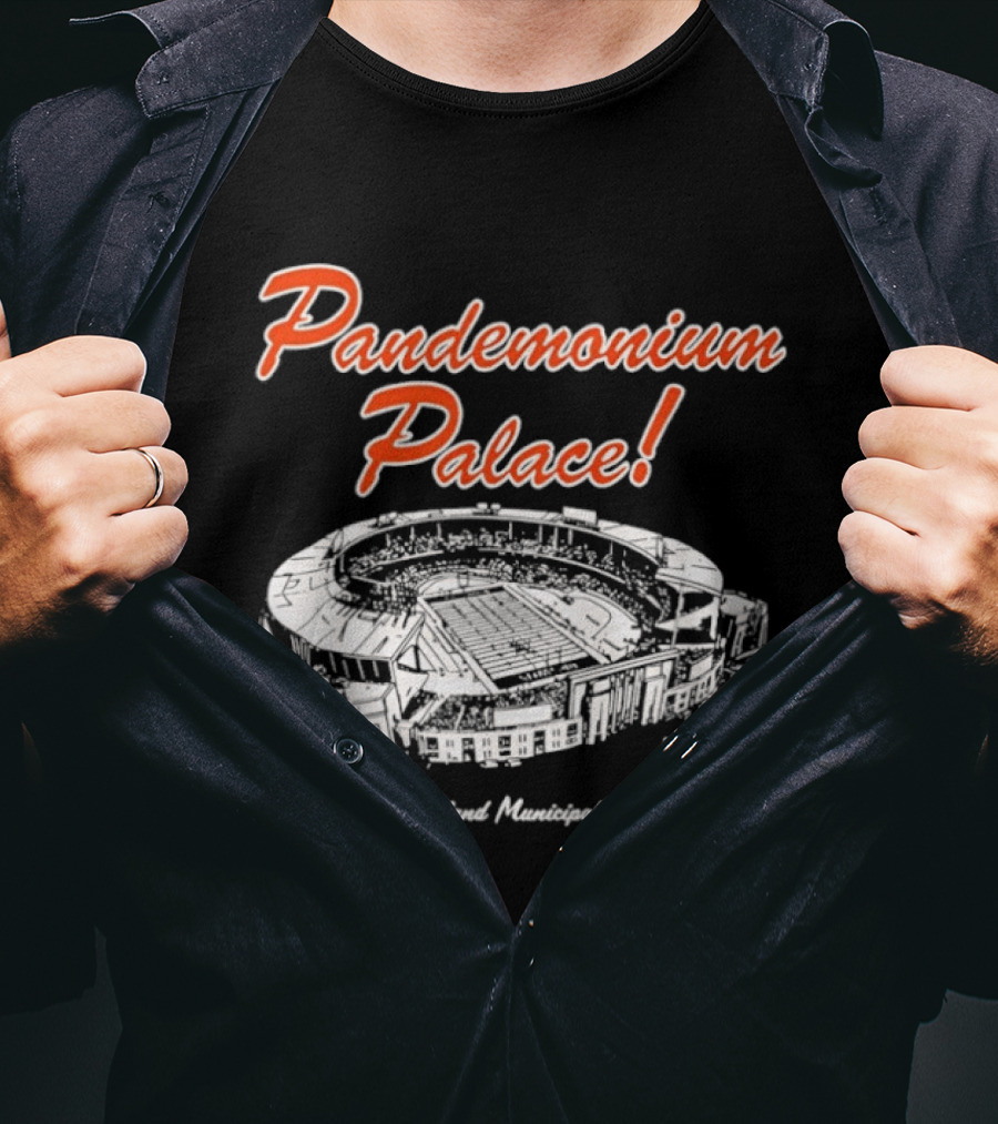 Cleveland Browns Pandemonium Palace Cleveland Municipal Stadium 1985 1989 T-Shirt
