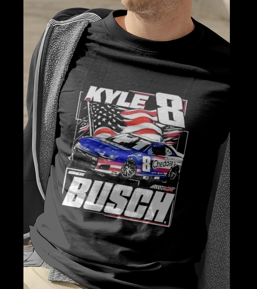 Kyle Busch 8 And His Car NASCAR Driver Cheddar’s Kitchen T-Shirt