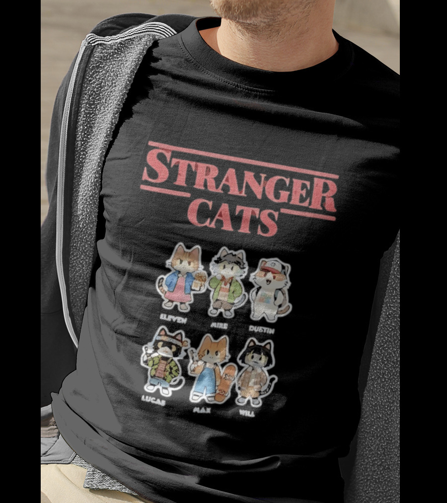 Stranger Cats Eleven Mike Dustin Lucas Max Will Characters T-Shirt