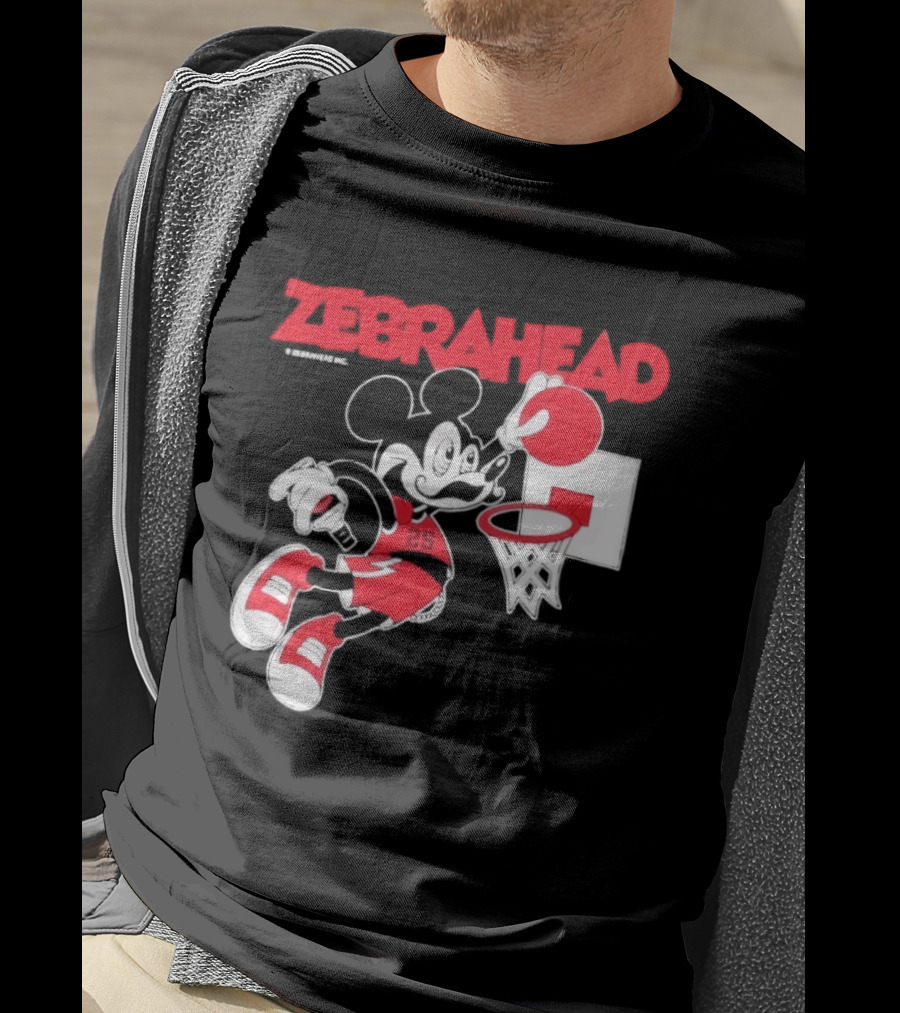 Zebrahead Mickey Mouse Slam Dunk Basketball 25 Retro Cartoon T-Shirt