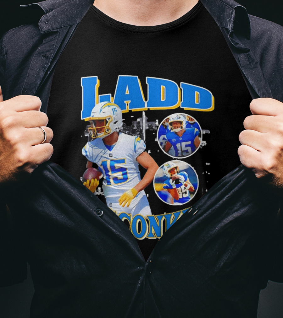 Ladd McConkey Los Angeles Rams Bootleg Throwback T-Shirt