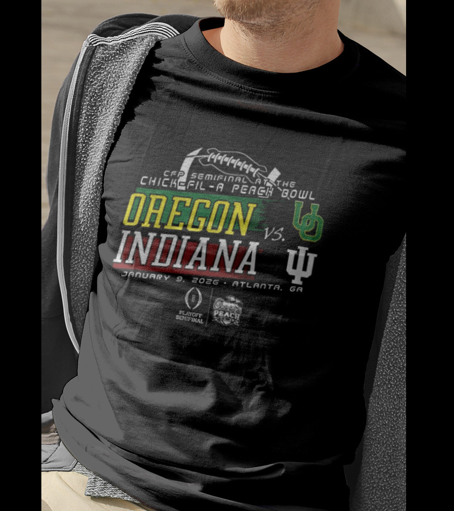 CFP Semifinal Chick Fil A Peach Bowl Oregon Vs Indiana January 2026 Atlanta GA Stadium Event T-Shirt