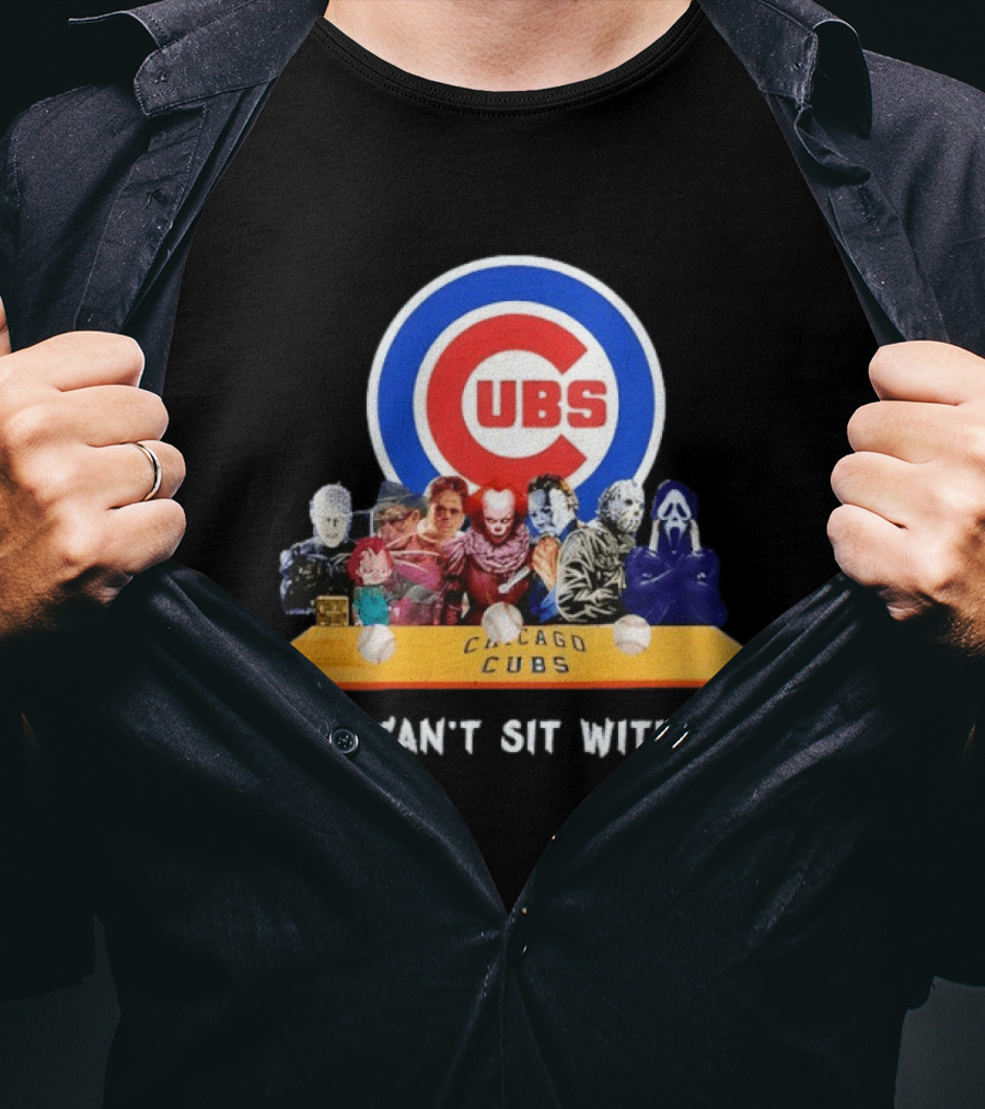 Horror Movie Characters You Can’t Sit With Us Chicago Cubs Halloween T-Shirt