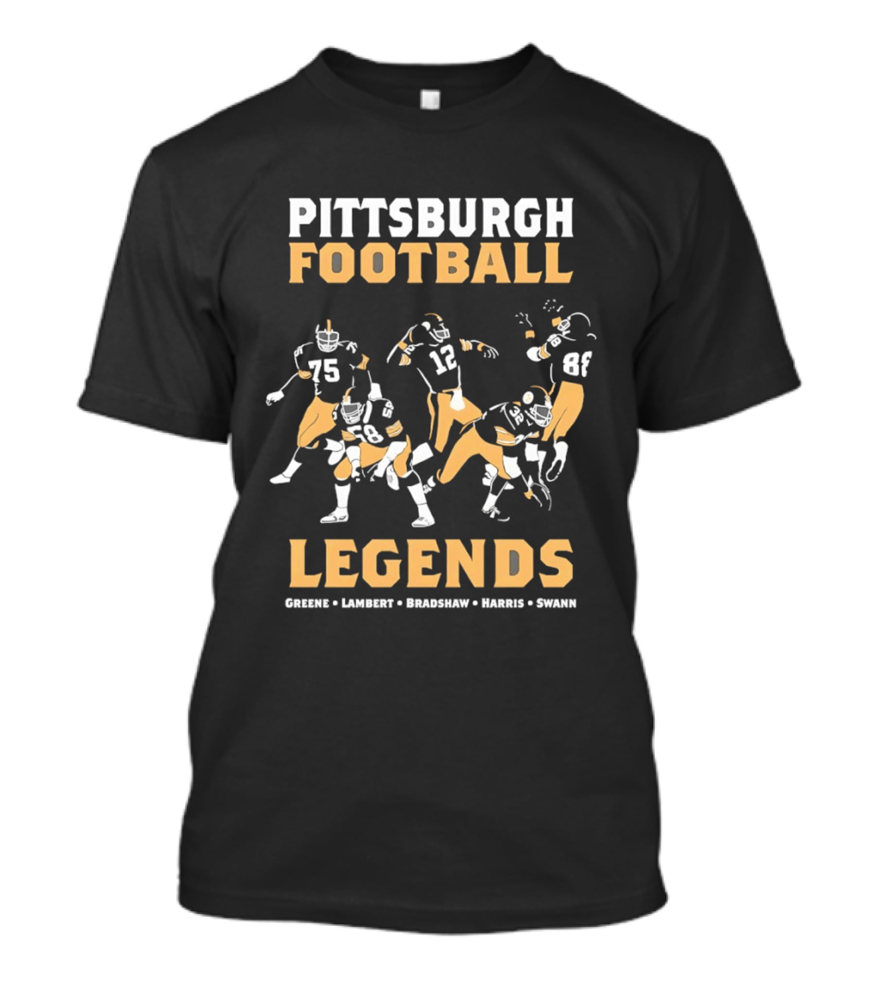 Pittsburgh Football Legends Greene Lambert Bradshaw Harris Swann T-Shirt