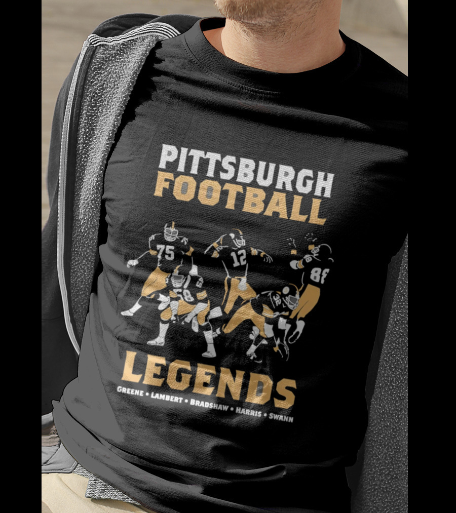 Pittsburgh Football Legends Greene Lambert Bradshaw Harris Swann T-Shirt