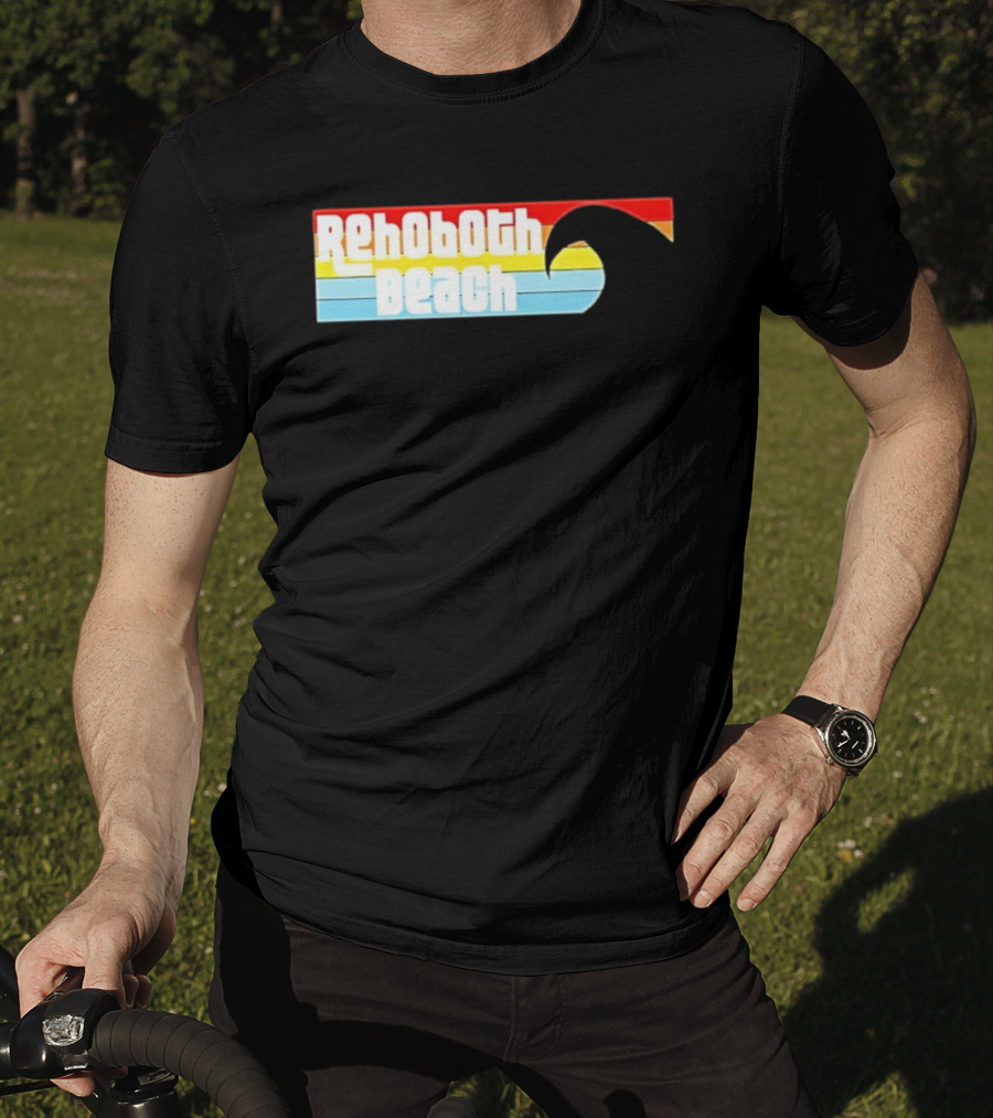 Rehoboth Beach Vintage Rainbow Wave T-Shirt