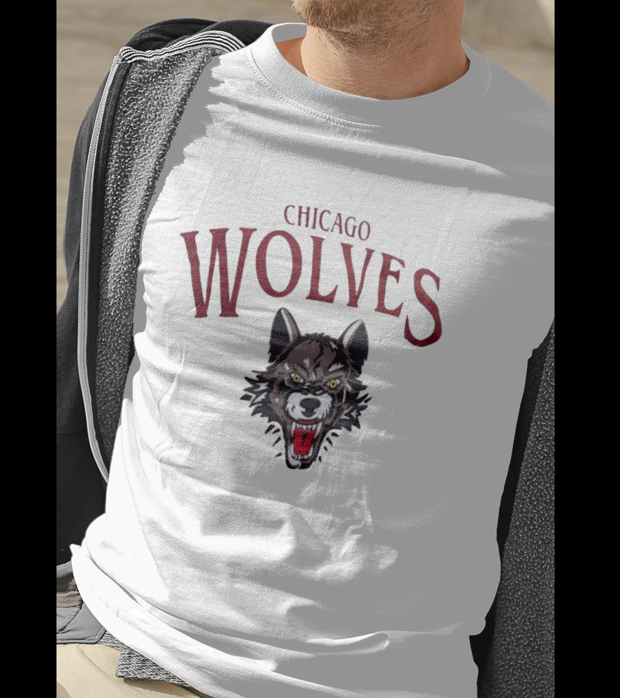 Chicago Wolves Fierce Team Emblem Hockey Merchandise T-Shirt