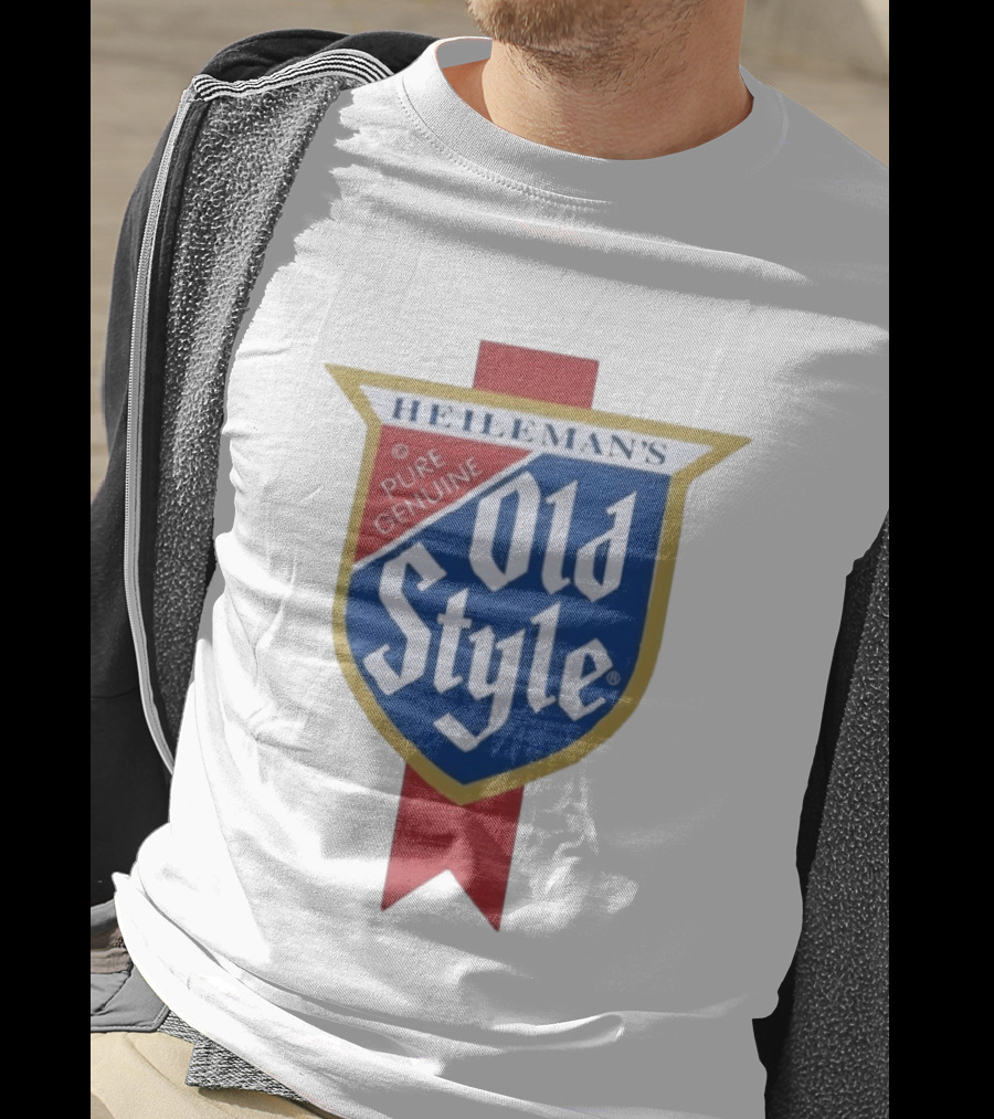 Old Style Beer Heileman's Pure Genuine Iconic Branding T-Shirt