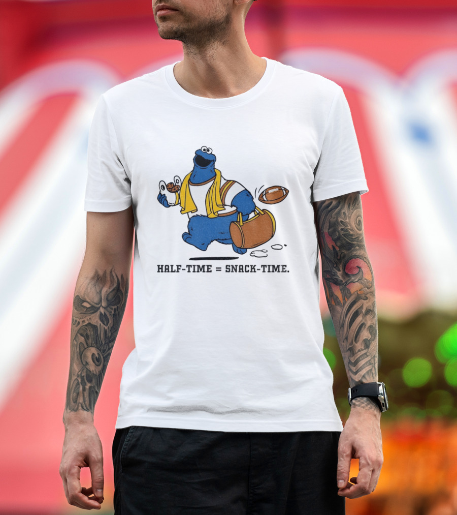 Cookie Monster Halftime Snack Time Football Fun T-Shirt