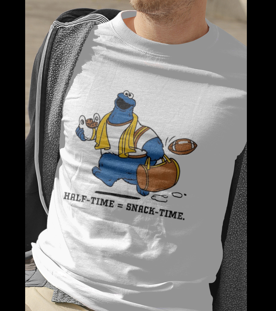 Cookie Monster Halftime Snack Time Football Fun T-Shirt