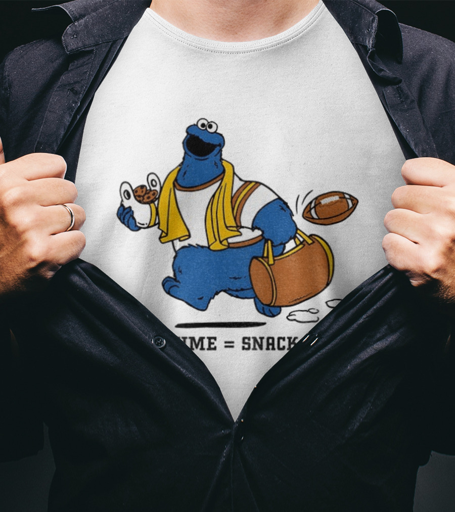 Cookie Monster Halftime Snack Time Football Fun T-Shirt