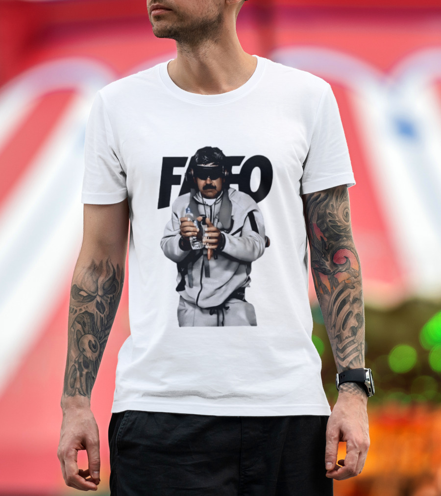 FAFO Nicolas Maduro in White Tracksuit and Sunglasses Holding Water Bottle T-Shirt