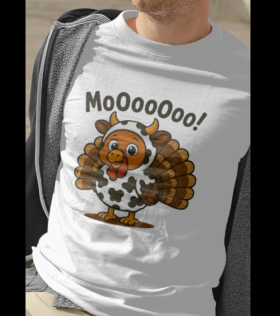 Mooooooo Thanksgiving Cow Turkey Humor T-Shirt