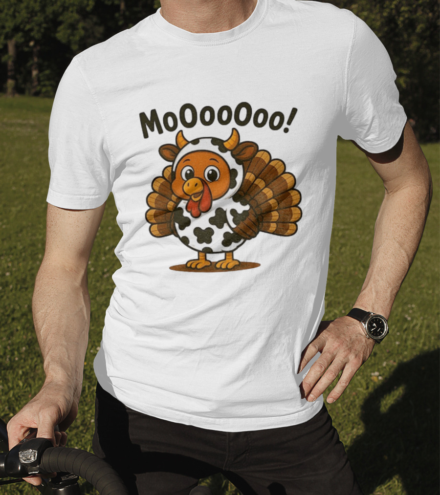 Mooooooo Thanksgiving Cow Turkey Humor T-Shirt