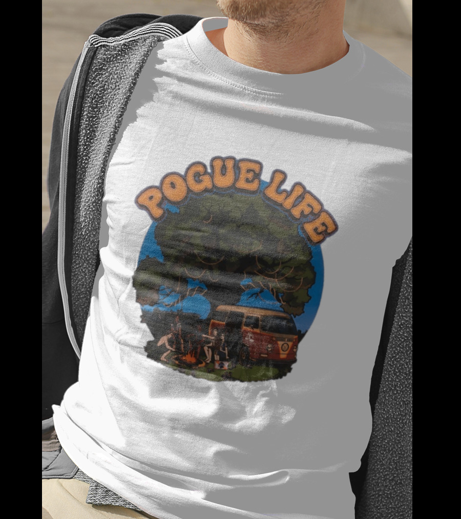 Pogue Life Camping Van Adventure Under Tree With Friends T-Shirt