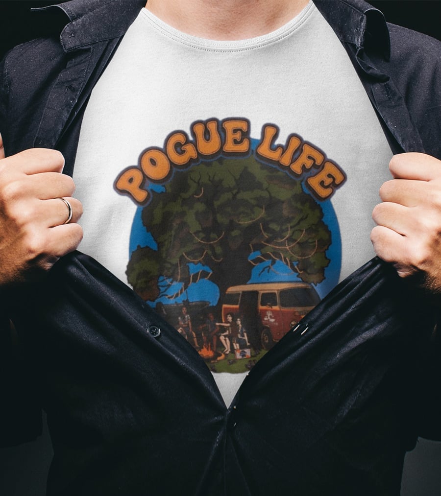 Pogue Life Camping Van Adventure Under Tree With Friends T-Shirt