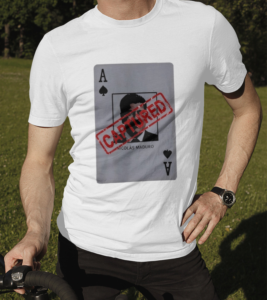 Nicolas Maduro Ace Of Spades Playing Card Captured Stamp T-Shirt