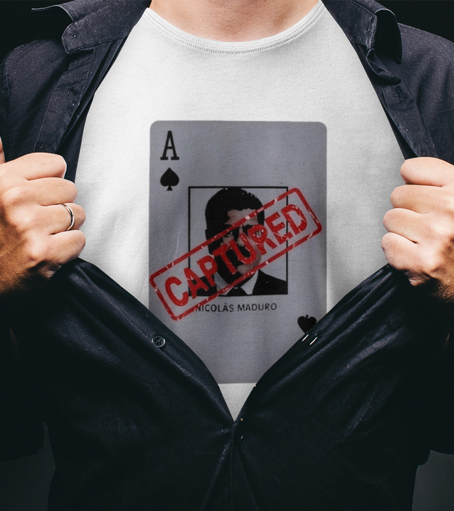 Nicolas Maduro Ace Of Spades Playing Card Captured Stamp T-Shirt