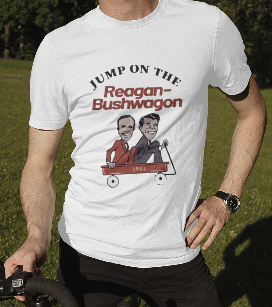 Jump On The Reagan Bushwagon 1984 Presidential Campaign T-Shirt