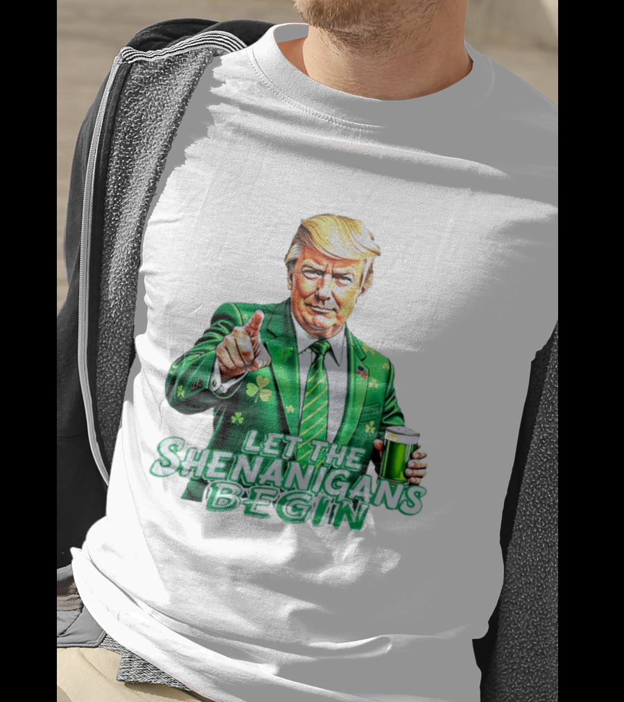 Let The Shenanigans Begin Green Suit And Beer St. Patrick's Day T-Shirt