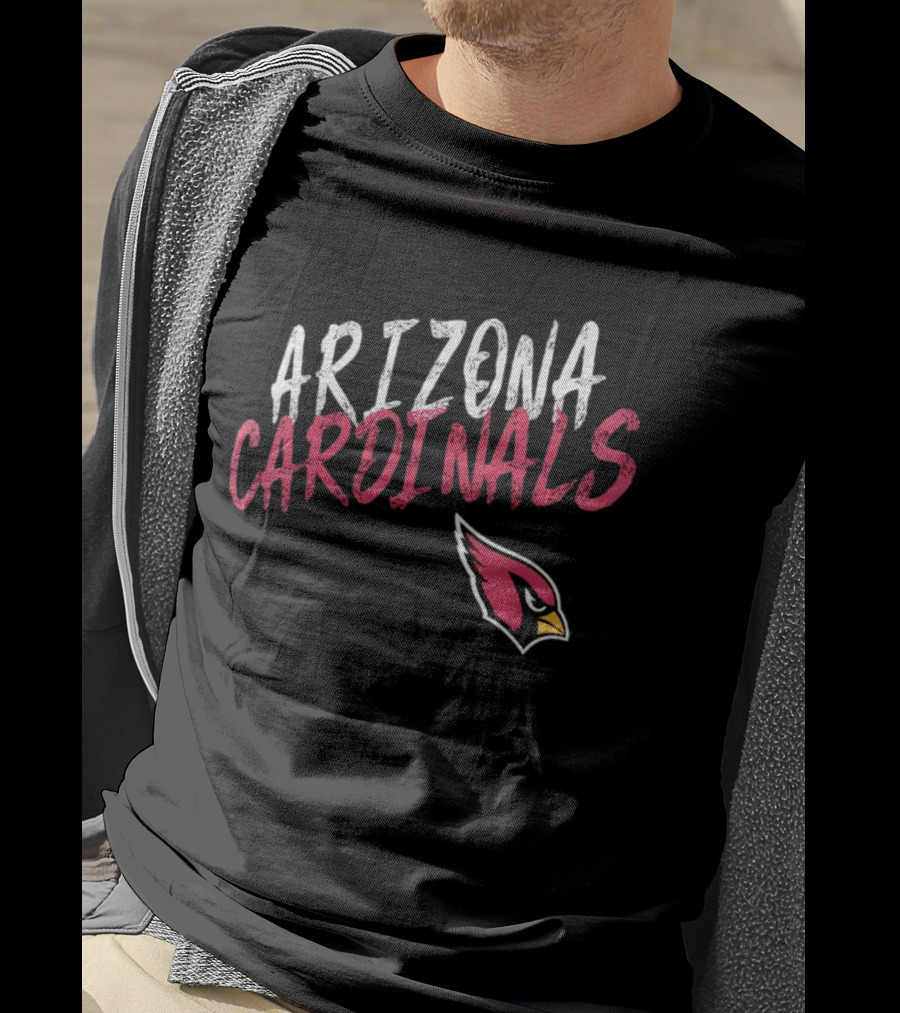 Arizona Cardinals Bold Text And Iconic NFL Bird T-Shirt