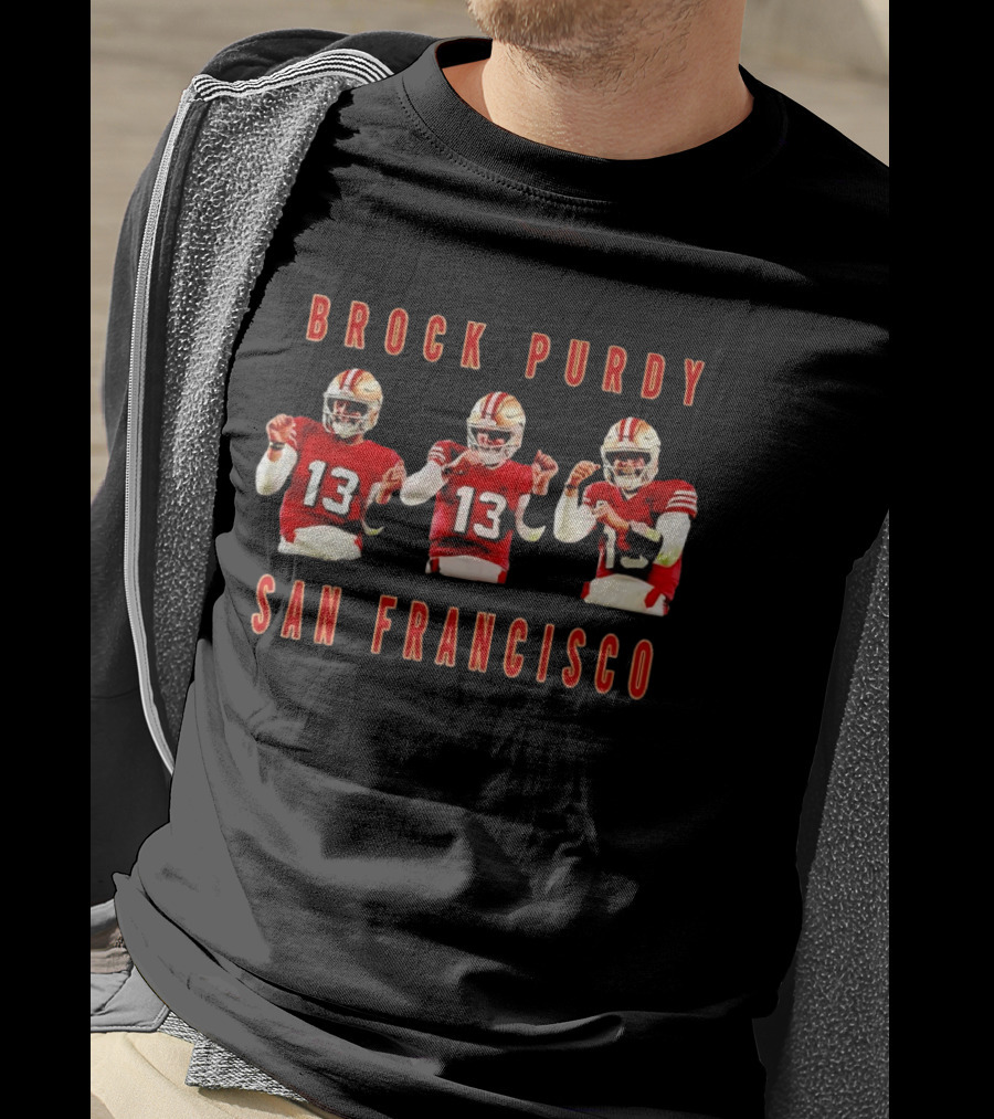 Brock Purdy 13 San Francisco 49ers Victory Celebration Red Uniform T-Shirt