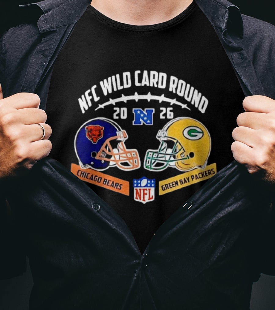 NFC Wild Card Round 2026 Chicago Bears Vs Green Bay Packers NFL Helmet Matchup T-Shirt